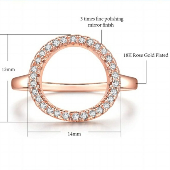 Dainty Rose Gold Circle Karma Ring - Picture 3 of 6